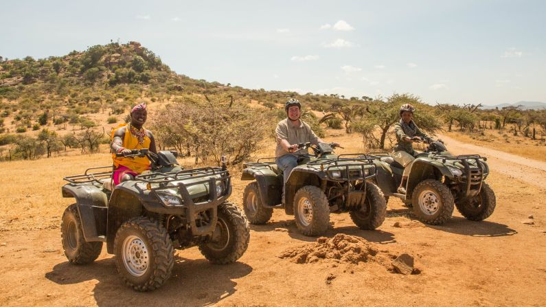 <strong>Quad-biking: </strong>Guide Bonnie takes Tracey Cheatham and Mark McIntire on a quad-biking tour. 