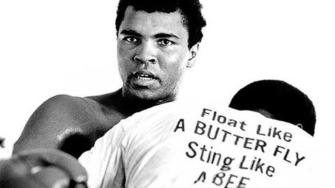 Ali trains in Miami ahead of his fight with Joe Frazier.