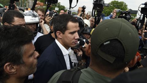 Venezuelan opposition leader Juan Guaido and high-profile opposition politician Leopoldo Lopez.