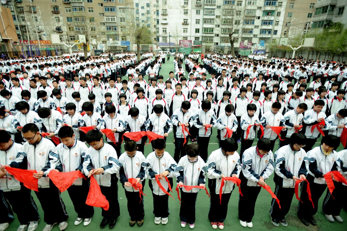 Students attend a celebration of China's Youth Day at Nanchang Middle School on May 4, 2011 in Shenyang, Liaoning Province of China.