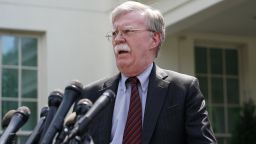 WASHINGTON, DC - APRIL 30: White House National Security Advisor John Bolton talks to reporters outside of the White House West Wing April 30, 2019 in Washington, DC. Bolton answered questions about the security and political turmoil in Venezuela and called for a peaceful transition to a government controlled by acting President Juan Guaido. (Photo by Chip Somodevilla/Getty Images)