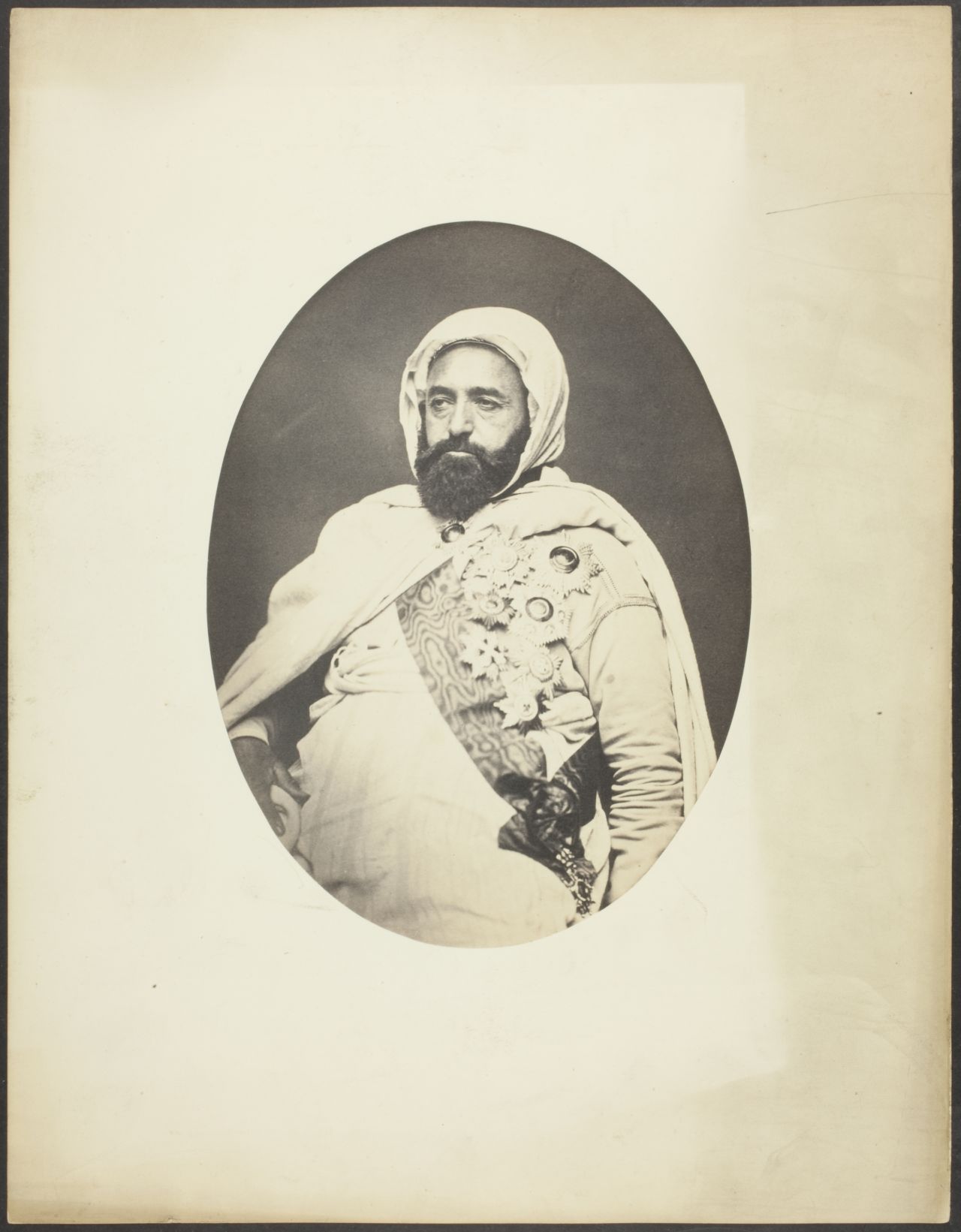 Emir Abdelkader, a key figure in the Algerian resistance, photographed by Jacques Philippe Potteau in Paris.