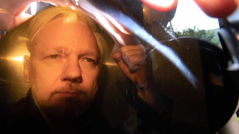 WikiLeaks founder Julian Assange arrives at court in London on Wednesday.