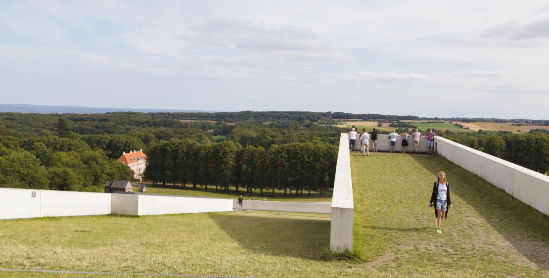 The roof of Moesgard Museum resembles the wing of an airplane and is a lovely place to explore.