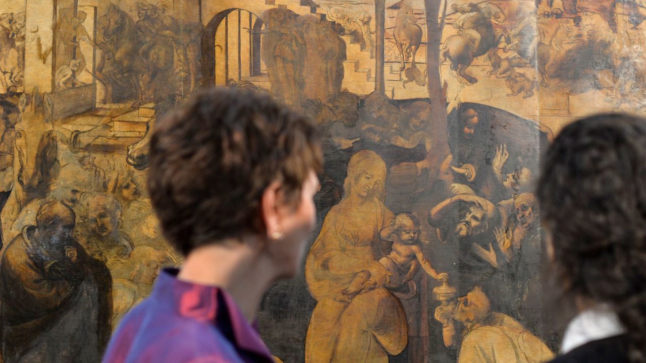 Admire the detail of "Adoration of the Magi" at the Uffizi.