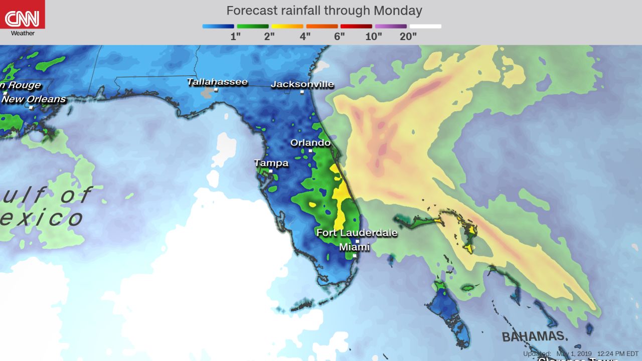 The disturbance will bring humid conditions to Florida on Thursday that will last into the weekend.