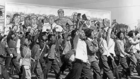 Red Guards waving copies of Chairman Mao Zedong's