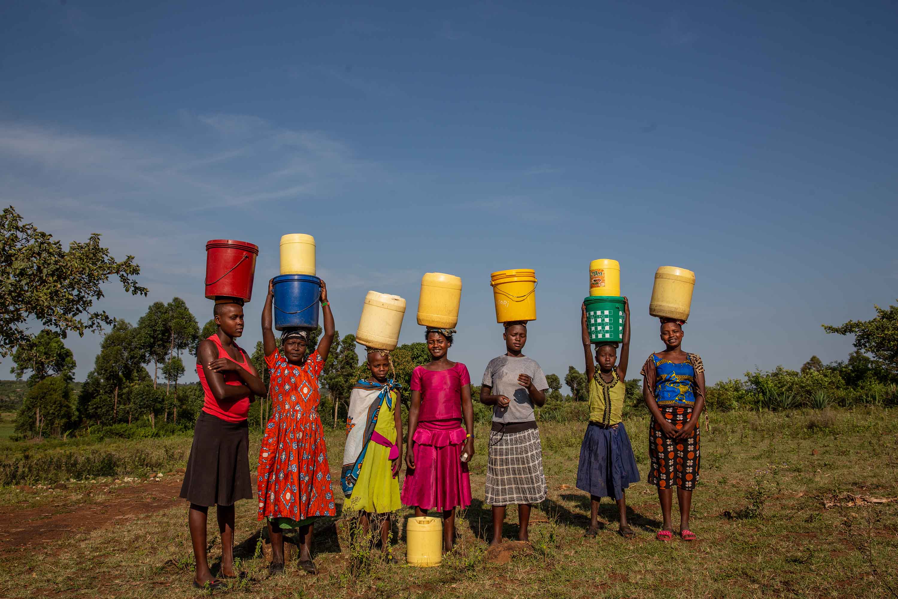 A group of women and girls fetching water in Kitawasi.