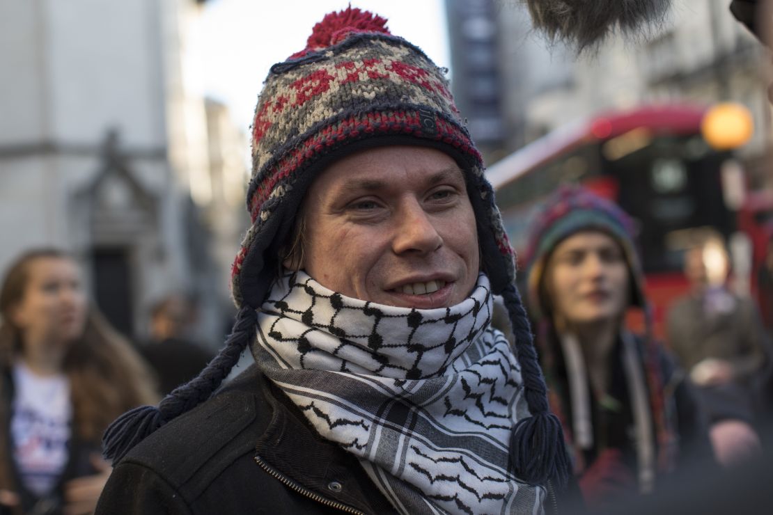 Lauri Love arrives at the Royal Courts of Justice in London to appeal the decision to extradite him to the US on November 30, 2017.