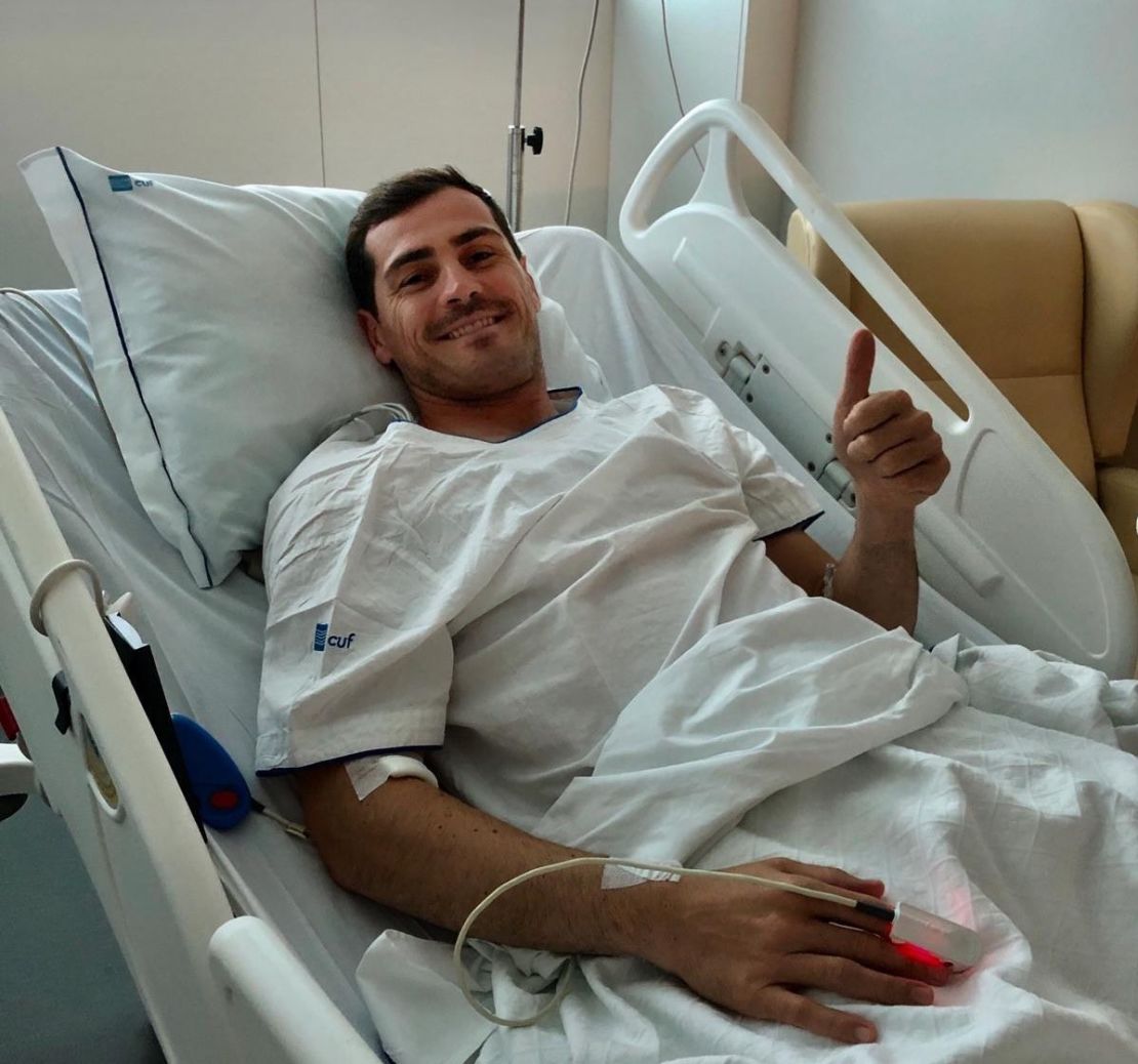 Iker Casillas was taken to hospital in Porto after suffering a heart attack.