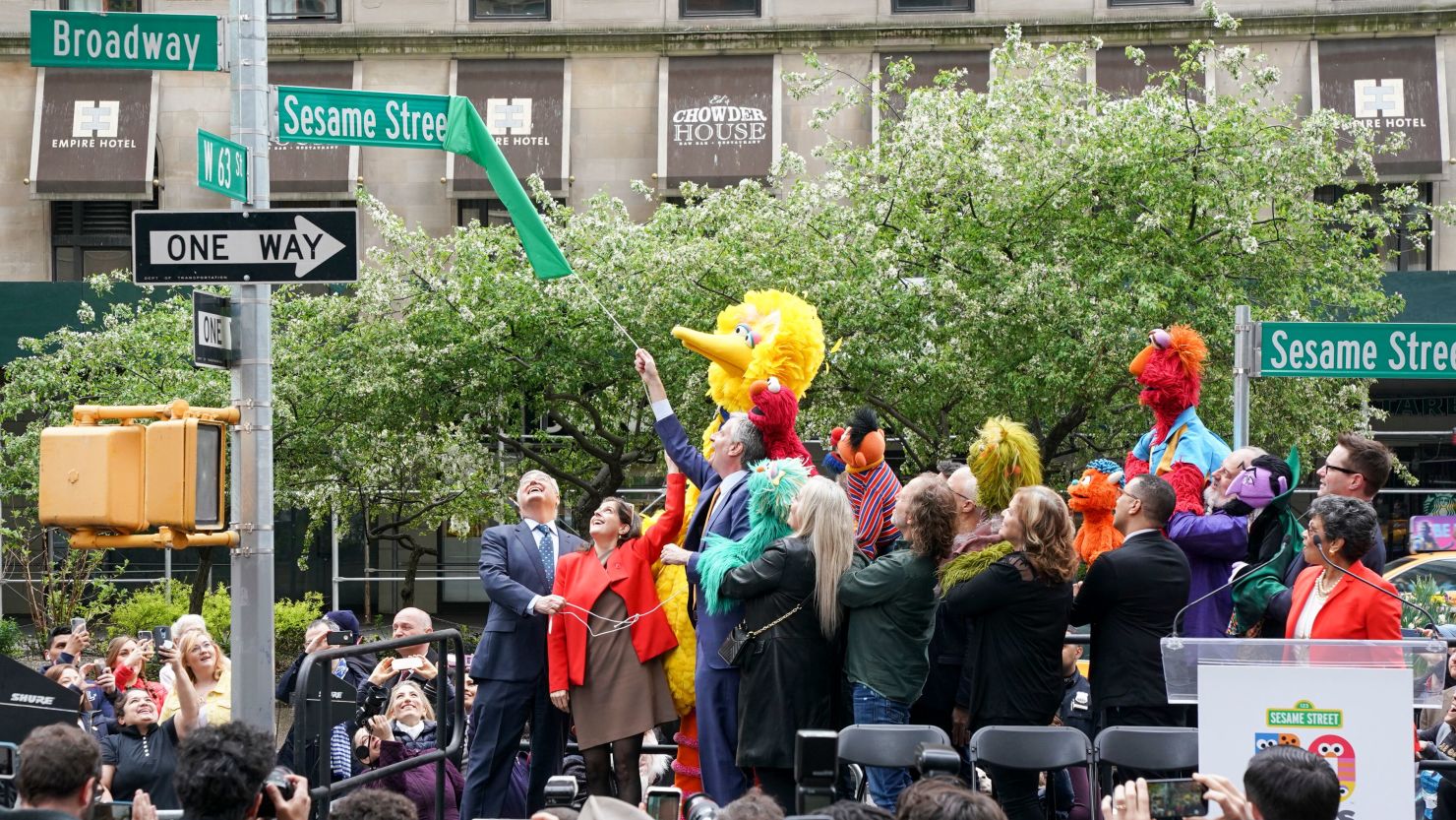 In honor of Sesame Street's 50th anniversary, the City of New York officially named West 63rd Street and Broadway "Sesame Street" and declared May 1, 2019, "Sesame Street Day.