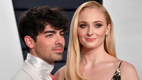 Joe Jonas and Sophie Turner, seen here attending the 2019 Vanity Fair Oscar Party in February 24, 2019, have welcomed their first child, according to Turner's representative. 