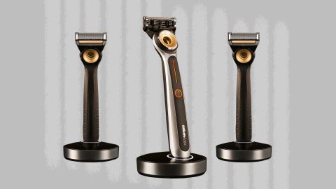 Gillette's heated razor has a stainless steel warming bar that heats up within a second, five thin blades and a rechargable battery.