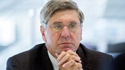 Stephen Moore, visiting fellow at the Heritage Foundation, listens during an interview in Washington, D.C., U.S., on Thursday, May 2, 2019. President Donald Trump's pick for a seat on the Federal Reserve Board said while he would withdraw from consideration if he becomes a liability from what he called a smear campaign, he doesnt think it will come to that. Photographer: Andrew Harrer/Bloomberg via Getty Images