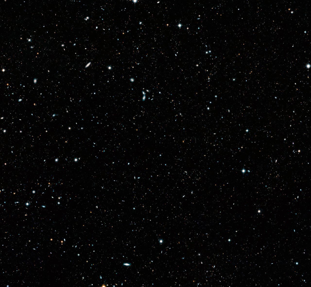 Astronomers developed a mosaic of the distant universe, called the Hubble Legacy Field, that documents 16 years of observations from the Hubble Space Telescope. The image contains 200,000 galaxies that stretch back through 13.3 billion years of time to just 500 million years after the Big Bang. 