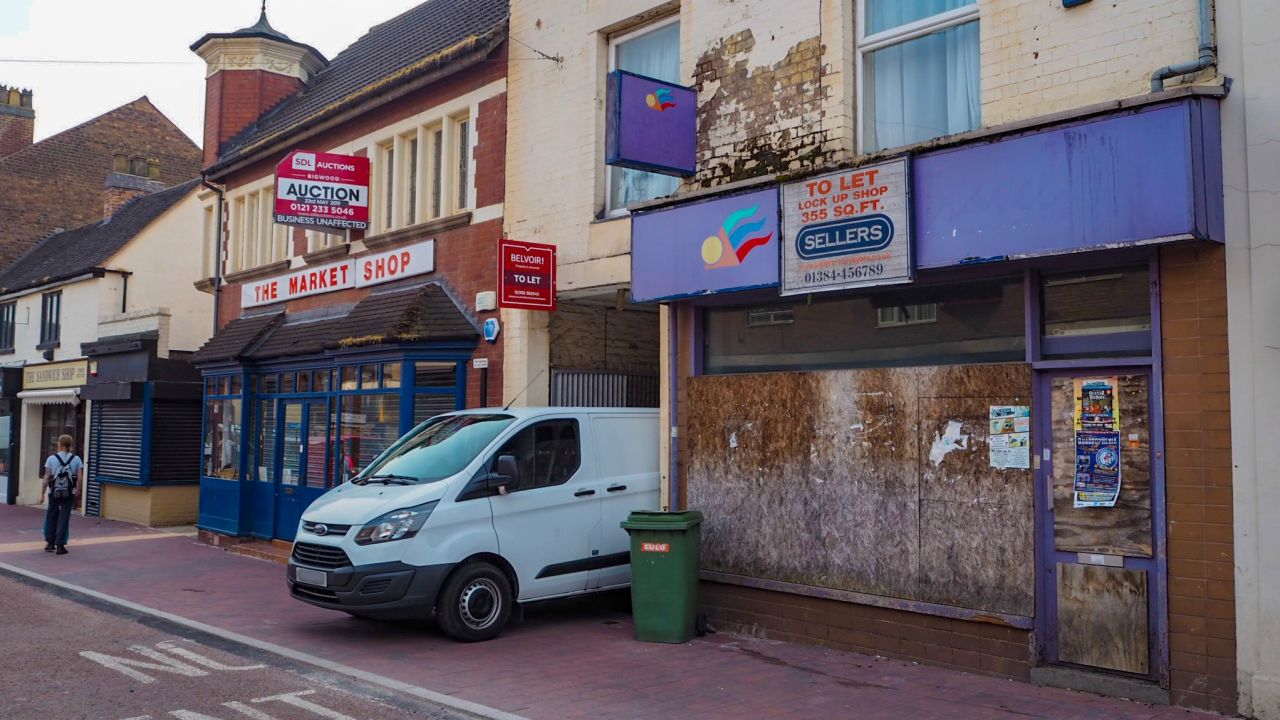 "To let" signs adorn many of the shops on the high street in Willenhall.