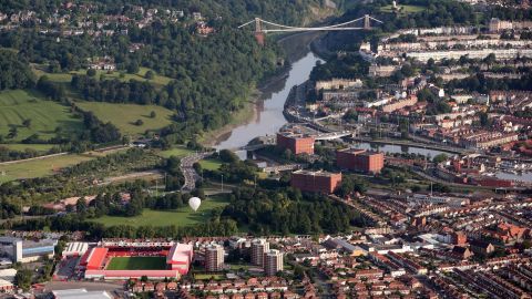 Overlooking the city of Bristol and the Clifton Suspension Bridge. 