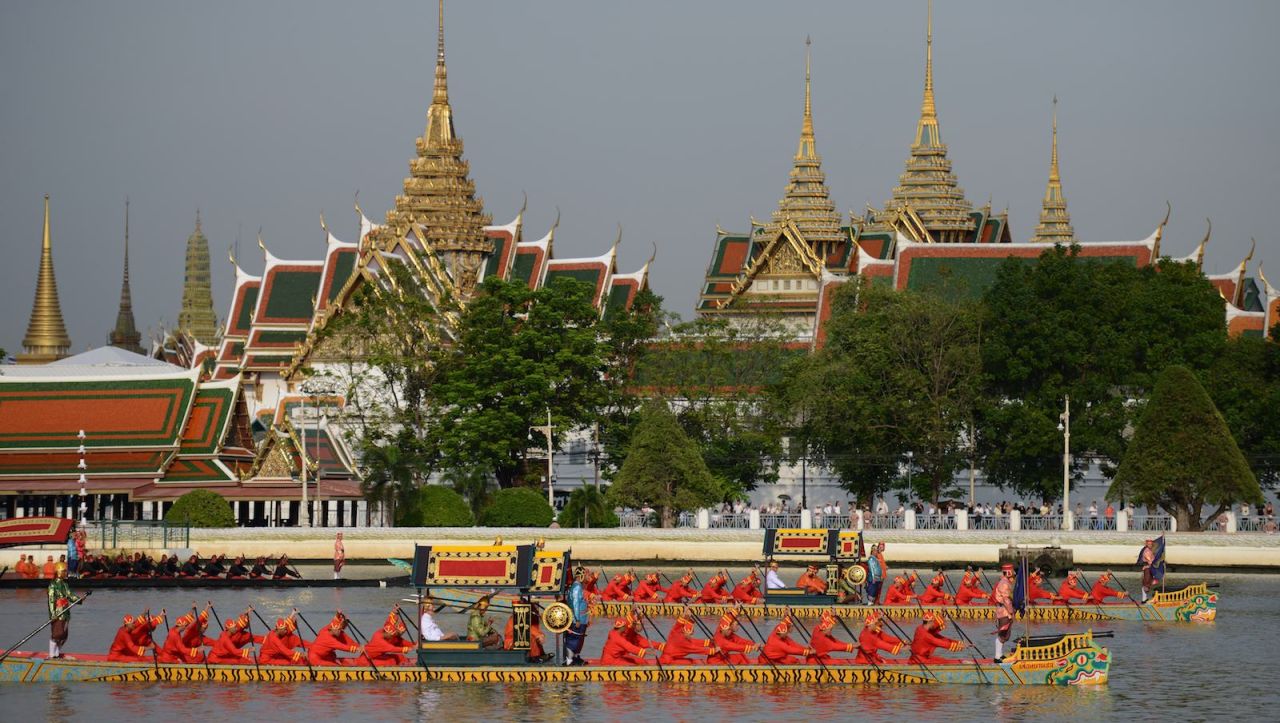 The last Royal Barge Procession took place in Bangkok in 2012.