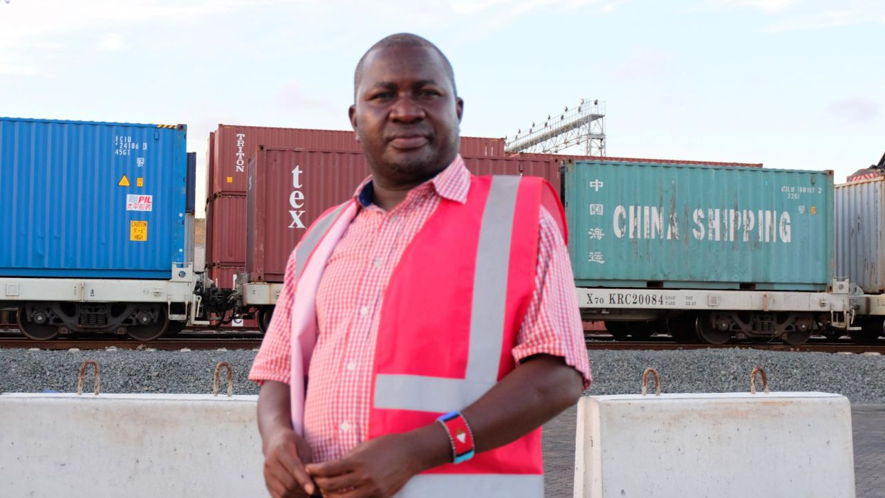 Tom Ojijo, operations expert at Kenya Railways Corporation, at Mombasa port. 