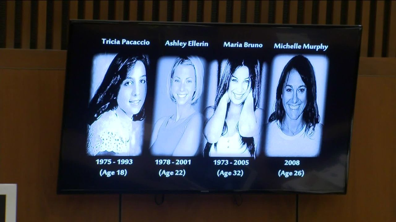 Prosecutors displayed these images of Michael Gargiulo's alleged victims in their opening statement Thursday.