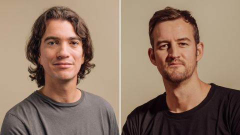 WeWork founder and CEO Adam Neumann (left) and co-founder Miguel McKelvey (right), who serves at the company's chief culture officer.