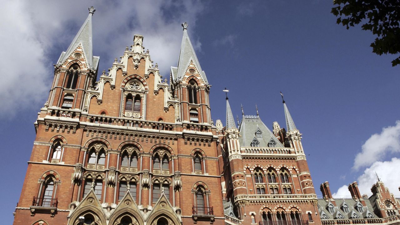 St Pancras station -- one of London's greatest Victorian buildings.