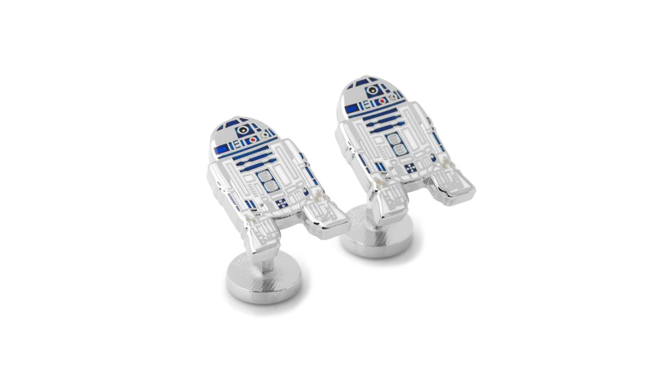 <strong>Star Wars R2-D2 Cufflinks ($65; </strong><a href="https://click.linksynergy.com/deeplink?id=Fr/49/7rhGg&mid=1237&u1=0503starwarsday&murl=https%3A%2F%2Fshop.nordstrom.com%2Fs%2Fcufflinks-inc-star-wars-r2d2-cuff-links%2F4465072%3Forigin%3Dkeywordsearch-personalizedsort%26breadcrumb%3DHome%252FAll%2520Results%26color%3Dgrey%2520multi" target="_blank" target="_blank"><strong>nordstrom.com</strong></a><strong>)</strong><br />