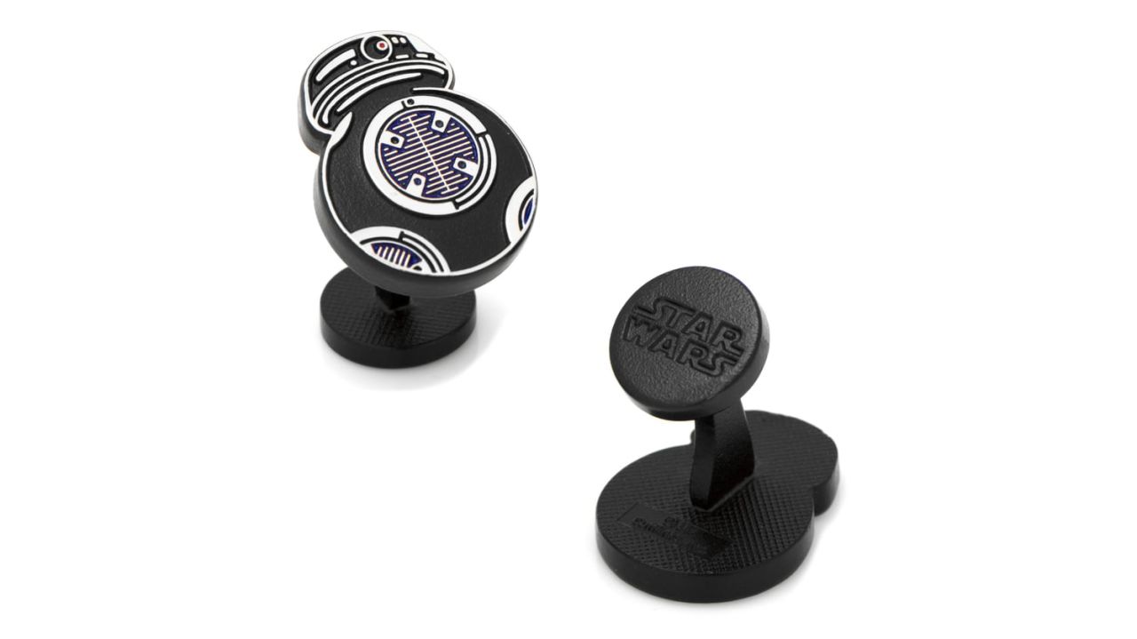 <strong>Star Wars BB98 Cufflinks ($65; </strong><a href="https://click.linksynergy.com/deeplink?id=Fr/49/7rhGg&mid=1237&u1=0503starwarsday&murl=https%3A%2F%2Fshop.nordstrom.com%2Fs%2Fcufflinks-inc-star-wars-bb9e-cuff-links%2F4773041%3Forigin%3Dkeywordsearch-personalizedsort%26breadcrumb%3DHome%252FAll%2520Results%26color%3Dsilver" target="_blank" target="_blank"><strong>nordstrom.com</strong></a><strong>)</strong><br />