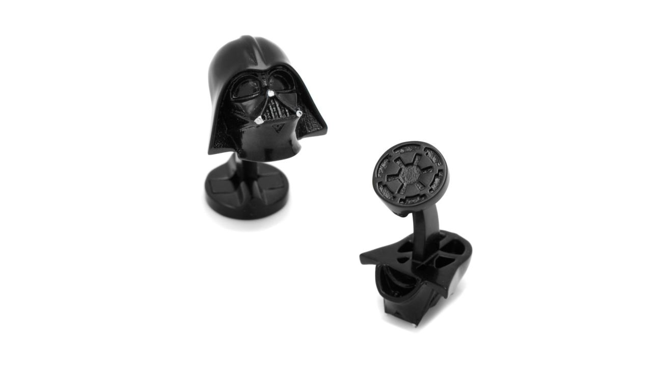 <strong>Star Wars Darth Vader Cufflinks ($135; </strong><a href="https://click.linksynergy.com/deeplink?id=Fr/49/7rhGg&mid=1237&u1=0503starwarsday&murl=https%3A%2F%2Fshop.nordstrom.com%2Fs%2Fcufflinks-inc-star-wars-darth-vader-cuff-links%2F4501455%3Forigin%3Dkeywordsearch-personalizedsort%26breadcrumb%3DHome%252FAll%2520Results%26color%3Dblack" target="_blank" target="_blank"><strong>nordstrom.com</strong></a><strong>)</strong><br />