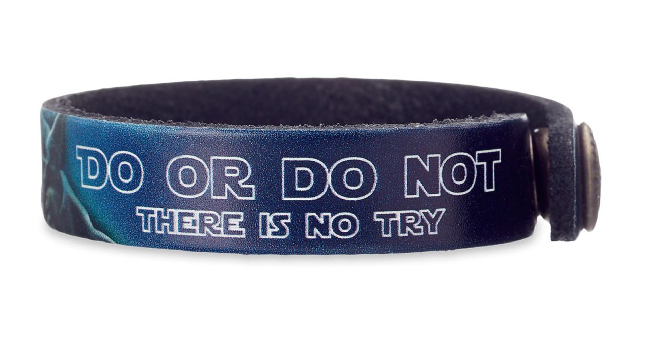 <strong>Yoda Leather Bracelet - Star Wars — Personalizable ($11.95; </strong><a href="https://www.shopdisney.com/yoda-leather-bracelet-star-wars-personalizable-1453897" target="_blank" target="_blank"><strong>shopdisney.com</strong></a><strong>)</strong><br />