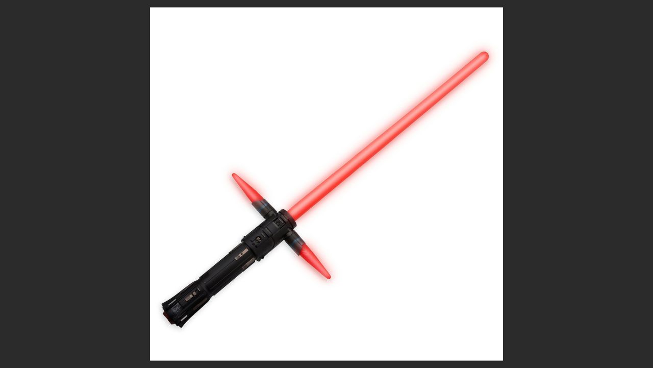 <strong>Kylo Ren Lightsaber ($24.95, originally $29.95; </strong><a href="https://www.shopdisney.com/kylo-ren-lightsaber-star-wars-the-last-jedi-1443063?request_type=mlt&gre_rt=ChMyOTg2Mjk0MzgzMTAxMjcxODc3EAIaAklWIg1kZWZhdWx0X21vZGVsKAA" target="_blank" target="_blank"><strong>shopdisney.com</strong></a><strong>)</strong><br />