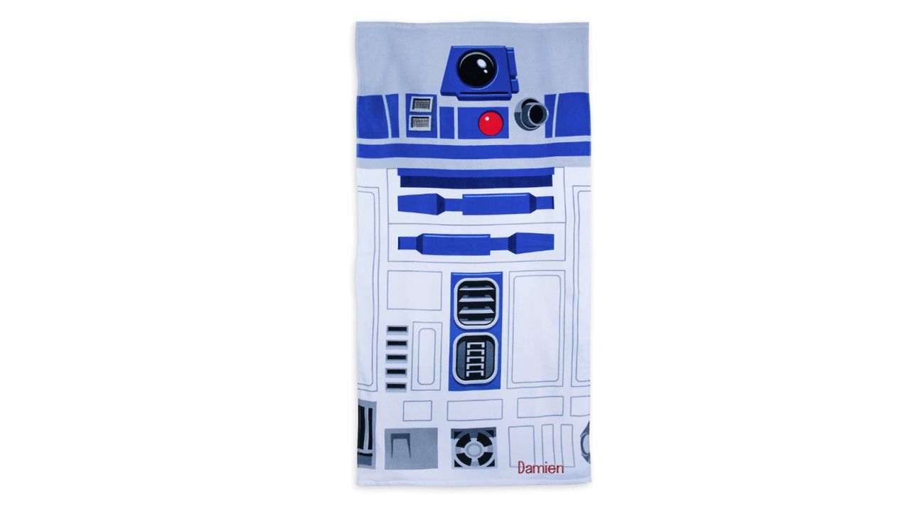 <strong>R2-D2 Beach Towel ($12, originally $16.95; </strong><a href="https://www.shopdisney.com/r2-d2-beach-towel-personalizable-1495592" target="_blank" target="_blank"><strong>shopdisney.com</strong></a><strong>)</strong><br />