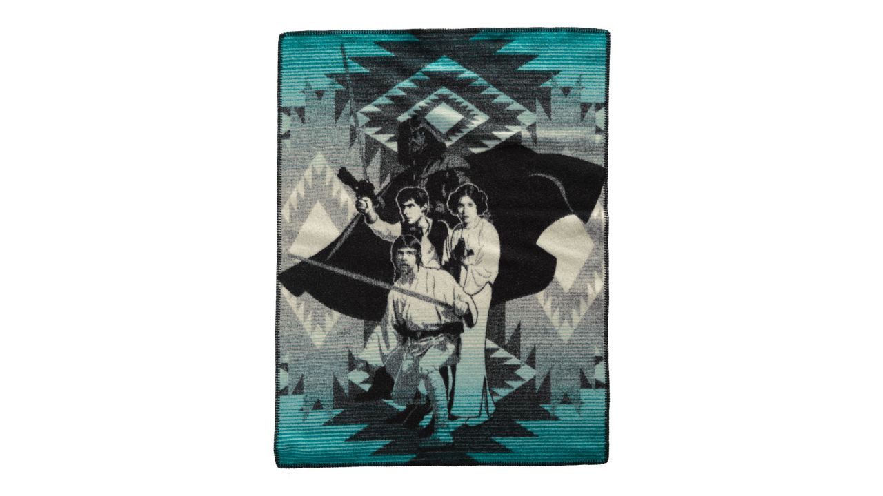 <strong>Pendleton Star Wars A New Hope Baby Blanket ($89.50; </strong><a href="https://click.linksynergy.com/deeplink?id=Fr/49/7rhGg&mid=1237&u1=0503starwarsday&murl=https%3A%2F%2Fshop.nordstrom.com%2Fs%2Fpendleton-star-wars-a-new-hope-baby-blanket%2F4938010%3Forigin%3Dkeywordsearch-personalizedsort%26breadcrumb%3DHome%252FAll%2520Results%26color%3Dturquoise" target="_blank" target="_blank"><strong>nordstrom.com</strong></a><strong>)</strong><br />