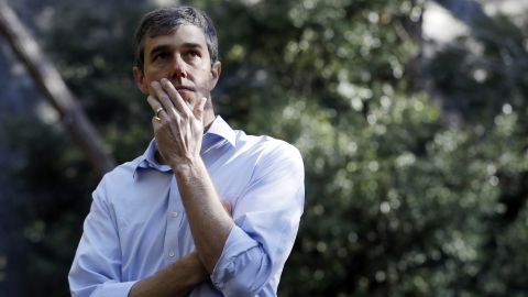 Democratic presidential candidate and former Texas congressman Beto O'Rourke pauses to watch the scenery Monday, April 29, 2019, in Yosemite National Park, Calif. (AP Photo/Marcio Jose Sanchez)