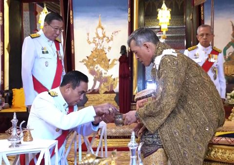 King Maha Vajiralongkorn attends the anointment ceremony.