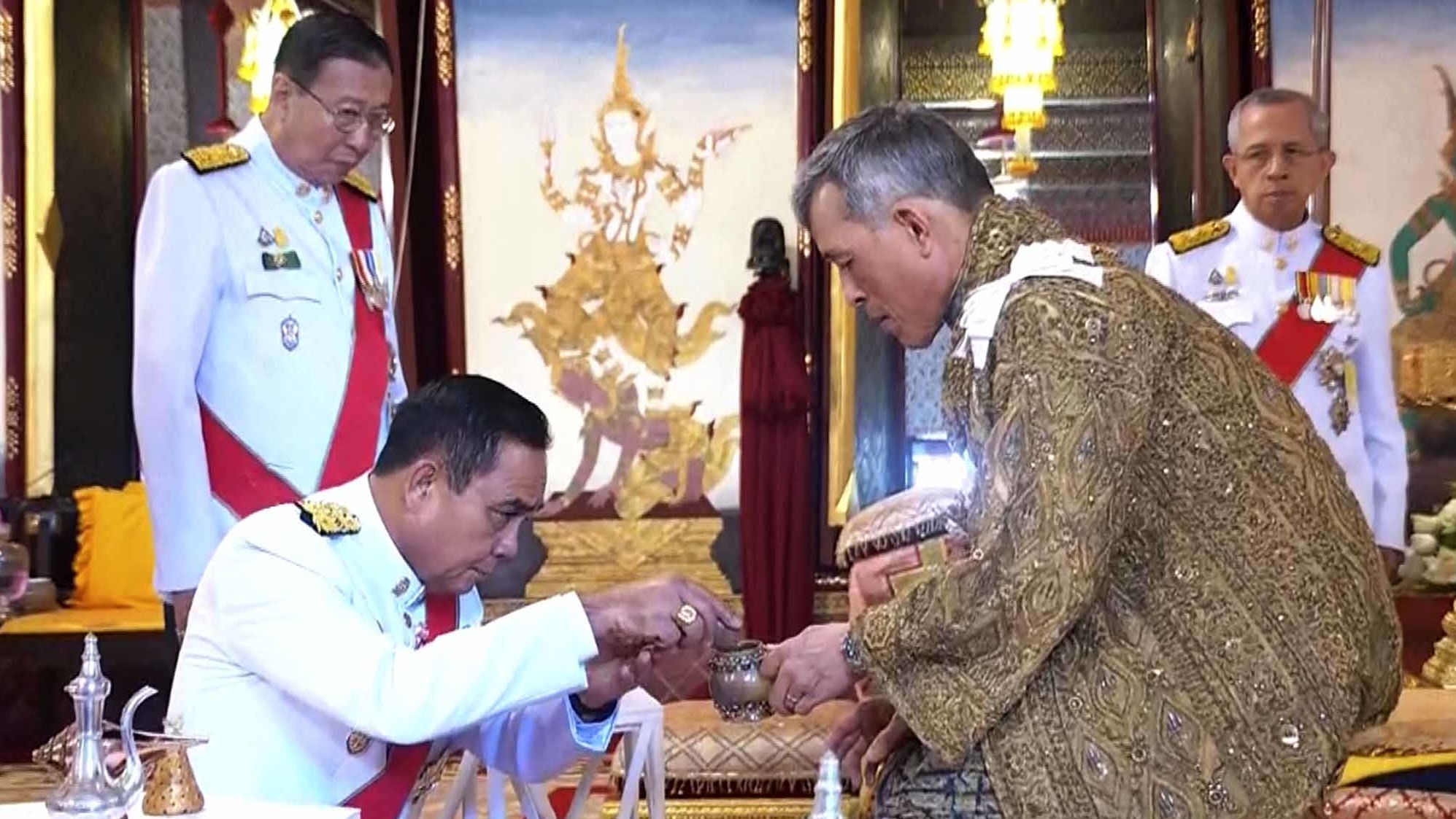 King Maha Vajiralongkorn attends the anointment ceremony.