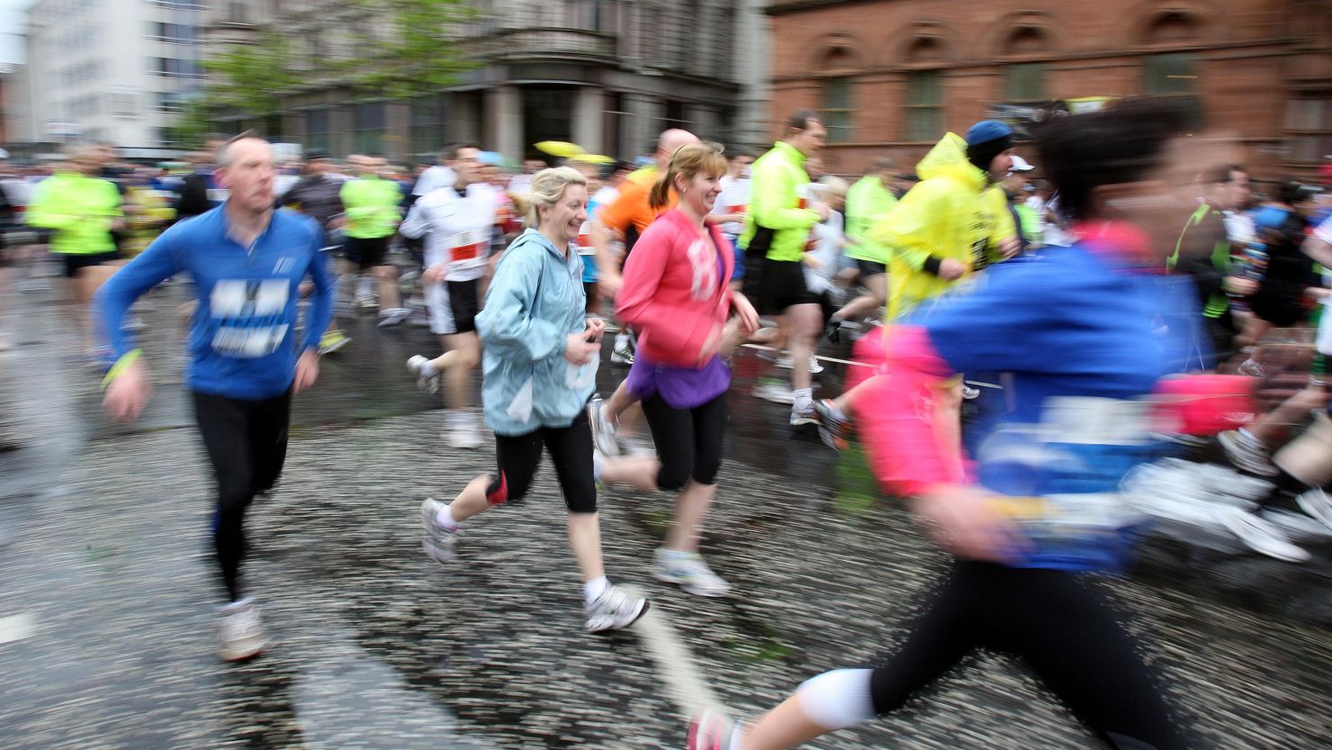 Runners take part in the Belfast City Marathon in 2012, prior to the route change. 