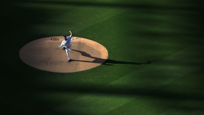 Joey Lucchesi of the San Diego Padres delivers a pitch during the first inning of a game against the Los Angeles Dodgers at PETCO Park on Saturday, May 4, in San Diego. <a href="index.php?page=&url=https%3A%2F%2Fwww.cnn.com%2F2019%2F04%2F28%2Fsport%2Fgallery%2Fwhat-a-shot-0428%2Findex.html" target="_blank">See 31 sports photos from last week.</a>
