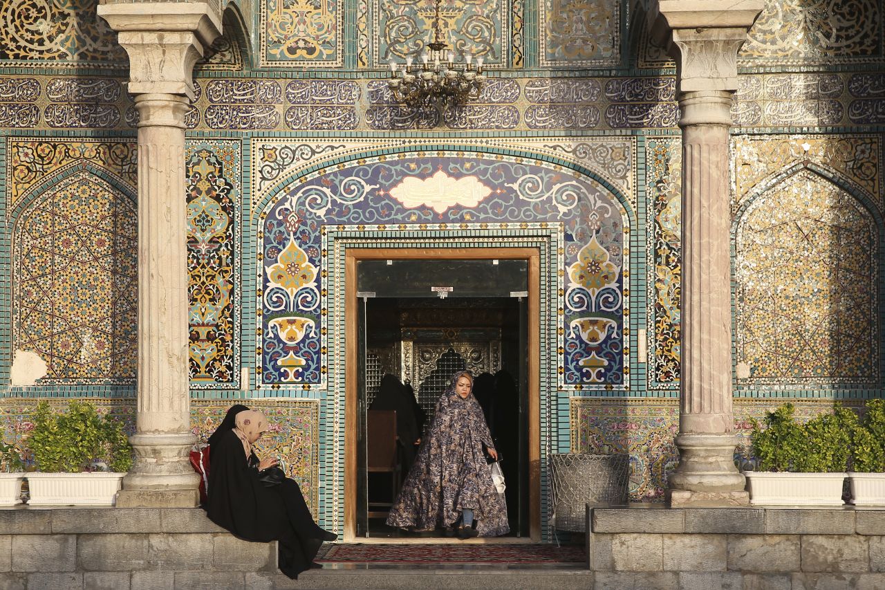 Iranians visit the shrine of the Shiite Saint Imam Abdulazim in Shahr-e-Ray prior to the month of Ramadan, south of Tehran, Iran, on Sunday, May 5.