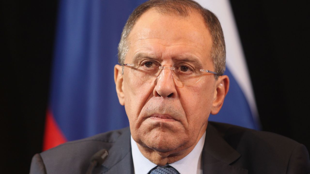MUNICH, GERMANY - FEBRUARY 11:  Russian Foreign Minister Sergey Lavrov attends a press conference following a meeting of the International Syrian Support Group (ISSG) on February 11, 2016 in Munich, Germany. ISSG met in Munich ahead of the International Munich Security Conference to further discuss a peaceful solution in the Syria war.  (Photo by Alexandra Beier/Getty Images)