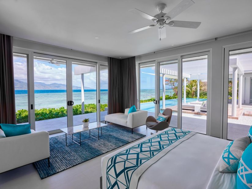 <strong>Room with a view: </strong>Villas feature floor-to-ceiling windows and a bright, modern design. 