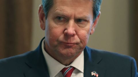 Georgia Governor elect Brian Kemp (R) attends a meeting with U.S. President Donald Trump and other Governors elects in the Cabinet Room at the White House on December 13, 2018 in Washington, DC.