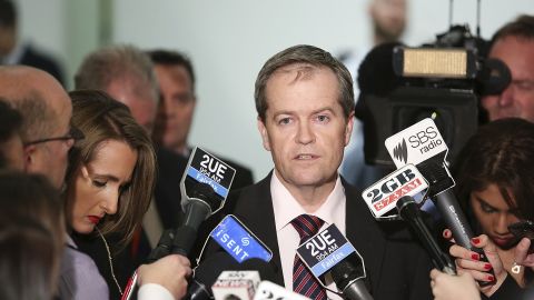 Bill Shorten speaks to the media prior to a ballot over the leadership of the Australian Labor Party at Parliament House on June 26, 2013 in Canberra, Australia.