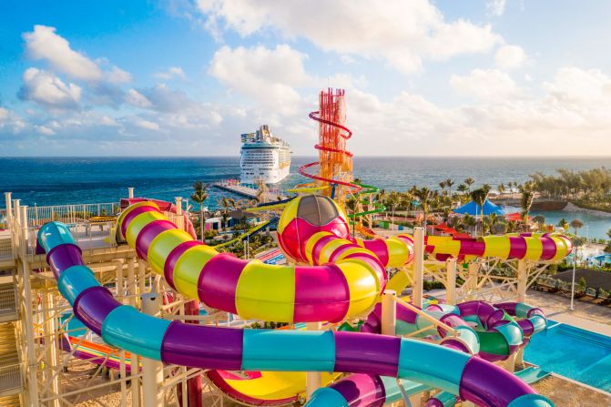 <strong>Perfect Day at CocoCay:</strong> Thrill Waterpark features 13 water slides and the Caribbean's largest wave pool. The park is part of Royal Caribbean's revamped private Bahamas island called Perfect Day at CocoCay. Click through the gallery for more photos of what the island has to offer: