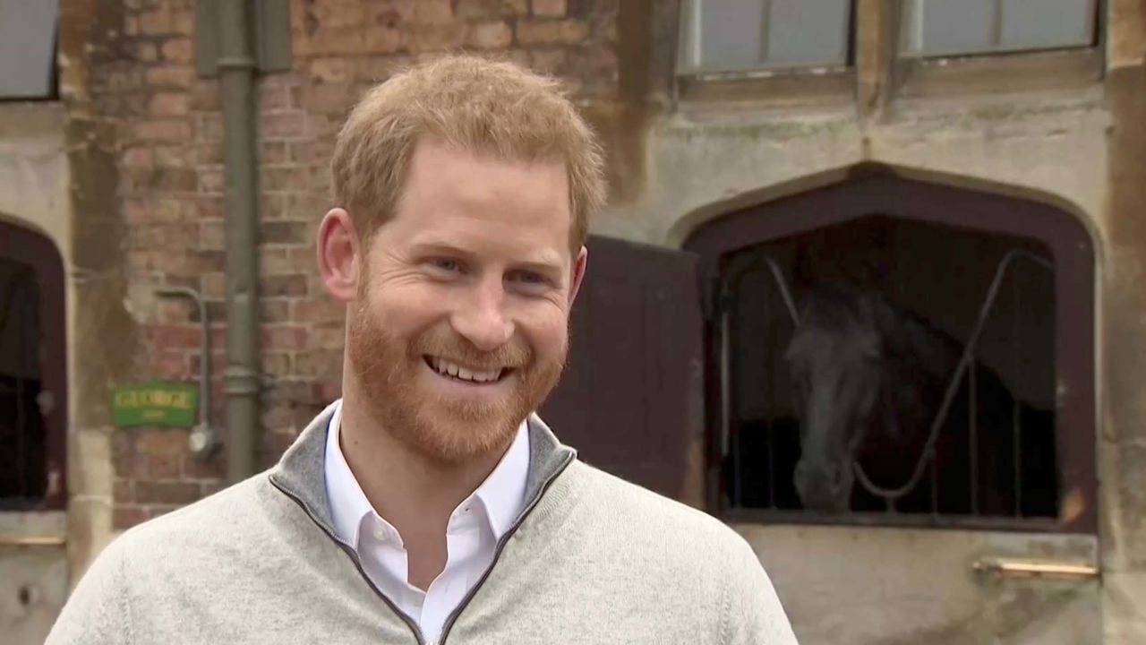 Britain's Prince Harry addresses the media after his wife Meghan, Duchess of Sussex, gave birth to their firstborn son, outside Windsor in London, Britain May 6, 2019 in this still image taken from Reuters TV. REUTERS/Reuters TV