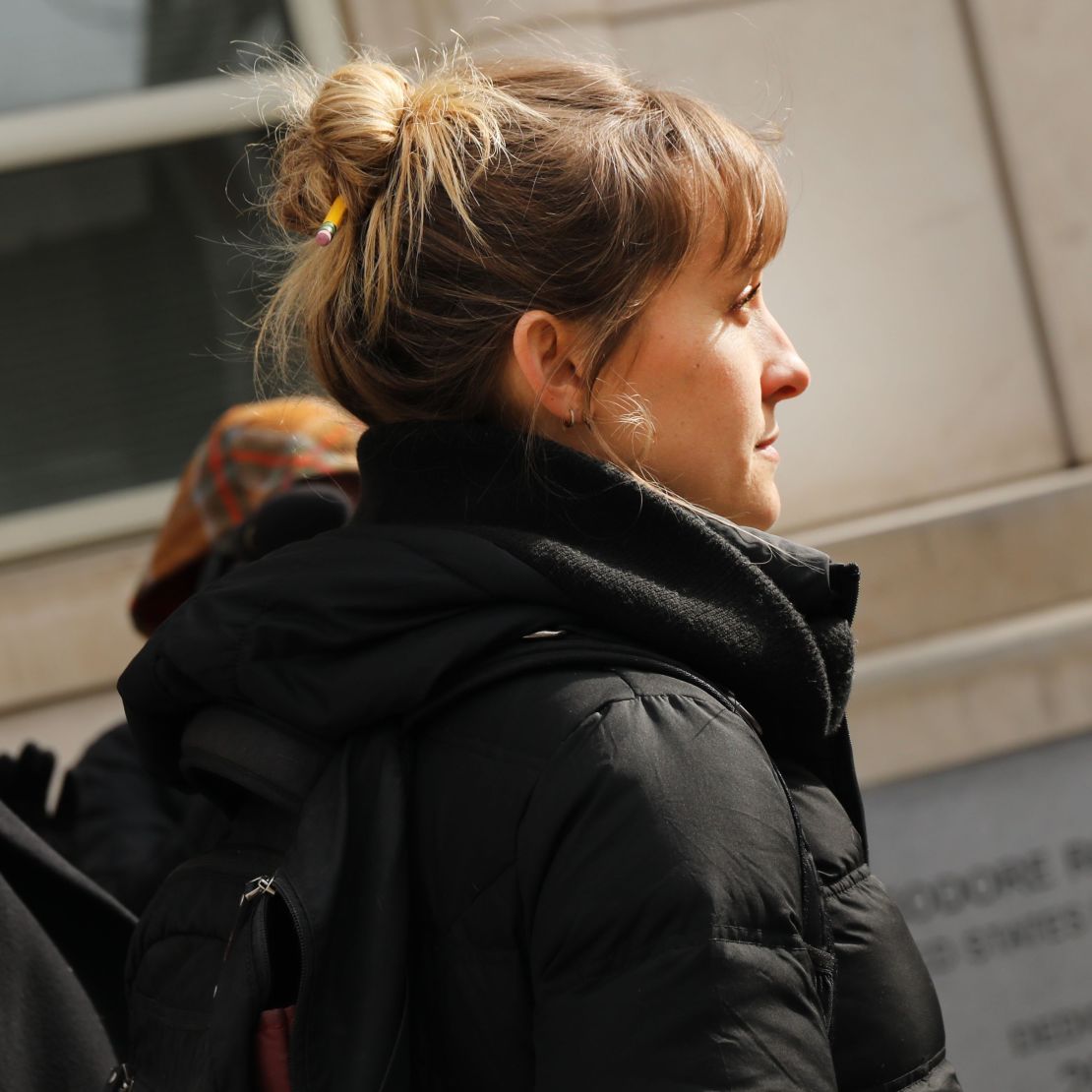 Allison Mack leaves the Brooklyn Federal Courthouse on February 06.