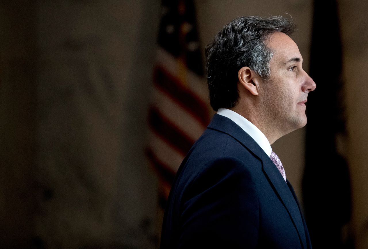 Cohen leaves after a closed-door meeting with the Senate Intelligence Committee in September 2017.