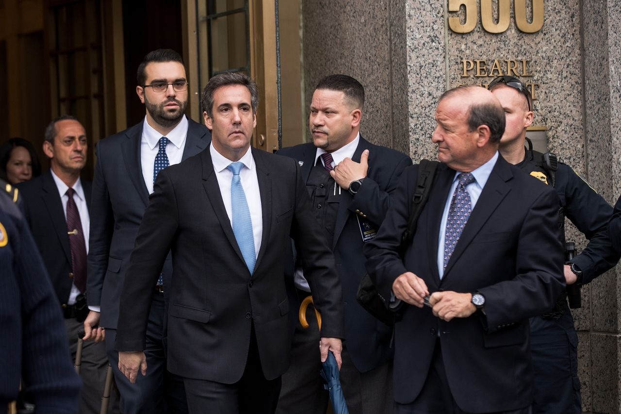 Cohen exits the courtroom in New York in April 2018.