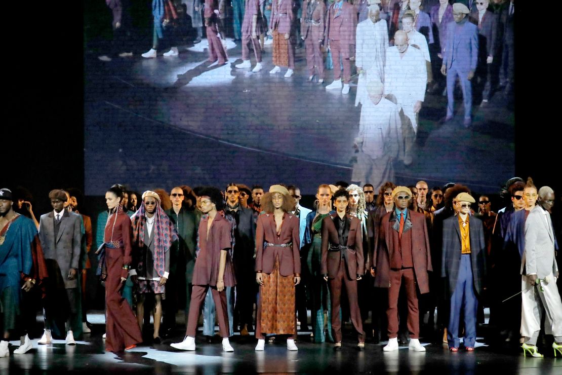 Models walk the runway during Ozwald Boateng Harlem Runway Show.