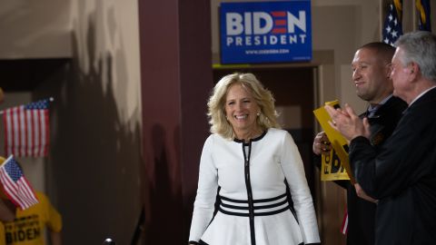 PITTSBURGH, PA - APRIL 29: Jill Biden, wife of Former U.S. Vice President Joe Biden, speaks at a campaign rally for her husband at Teamsters Local 249 Union Hall April 29, 2019 in Pittsburgh, Pennsylvania. Biden began his first full week of campaigning for president by speaking on how to rebuild America's middle class. (Photo by Jeff Swensen/Getty Images)
